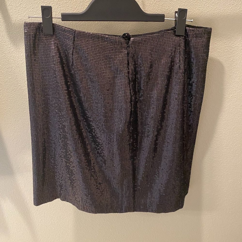 Black Sequin Mini Skirt